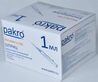 1 мл трехкомпонентный шприц Pakro инсулиновый U100 , с иглой 0,3х13, 100 шт купить в Саратове